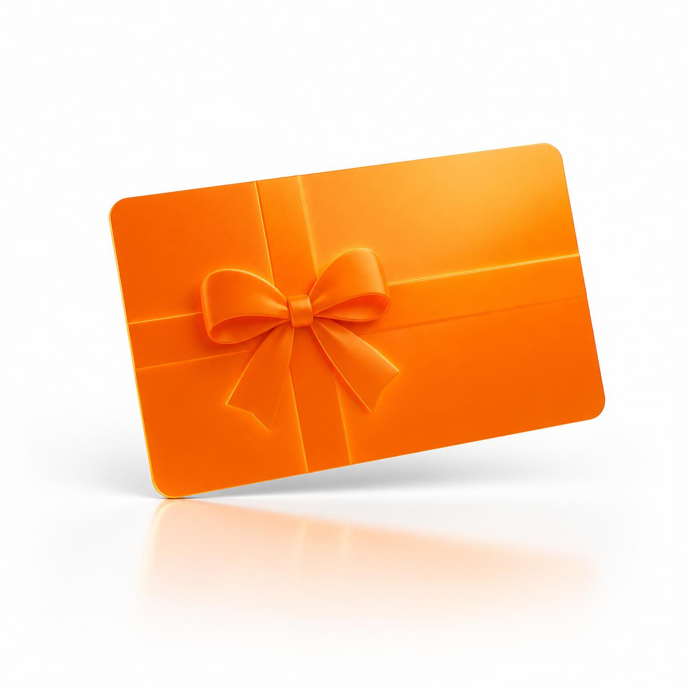 A glowing orange CREDO Mobile gift card